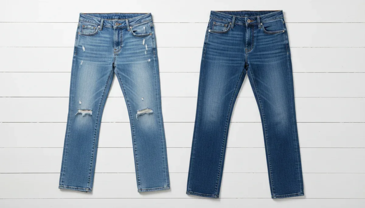 Comparison of petite and regular jean inseam and rise measurements