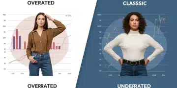 Comparison of overrated vs. underrated 2026 fashion deals with data overlay.