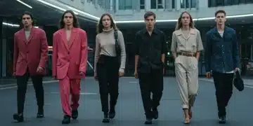 Diverse young adults displaying 2026 fast fashion trends on a city street, emphasizing smart financial choices.