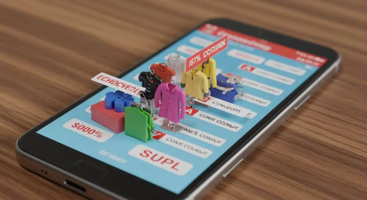 Smartphone applying multiple coupon codes to shopping cart