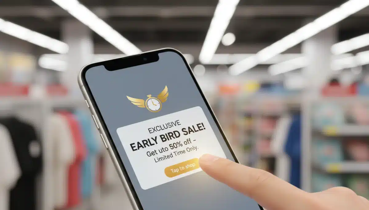Smartphone notification for exclusive early bird access