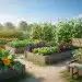 Lush beginner vegetable garden with diverse plants thriving in sunlight
